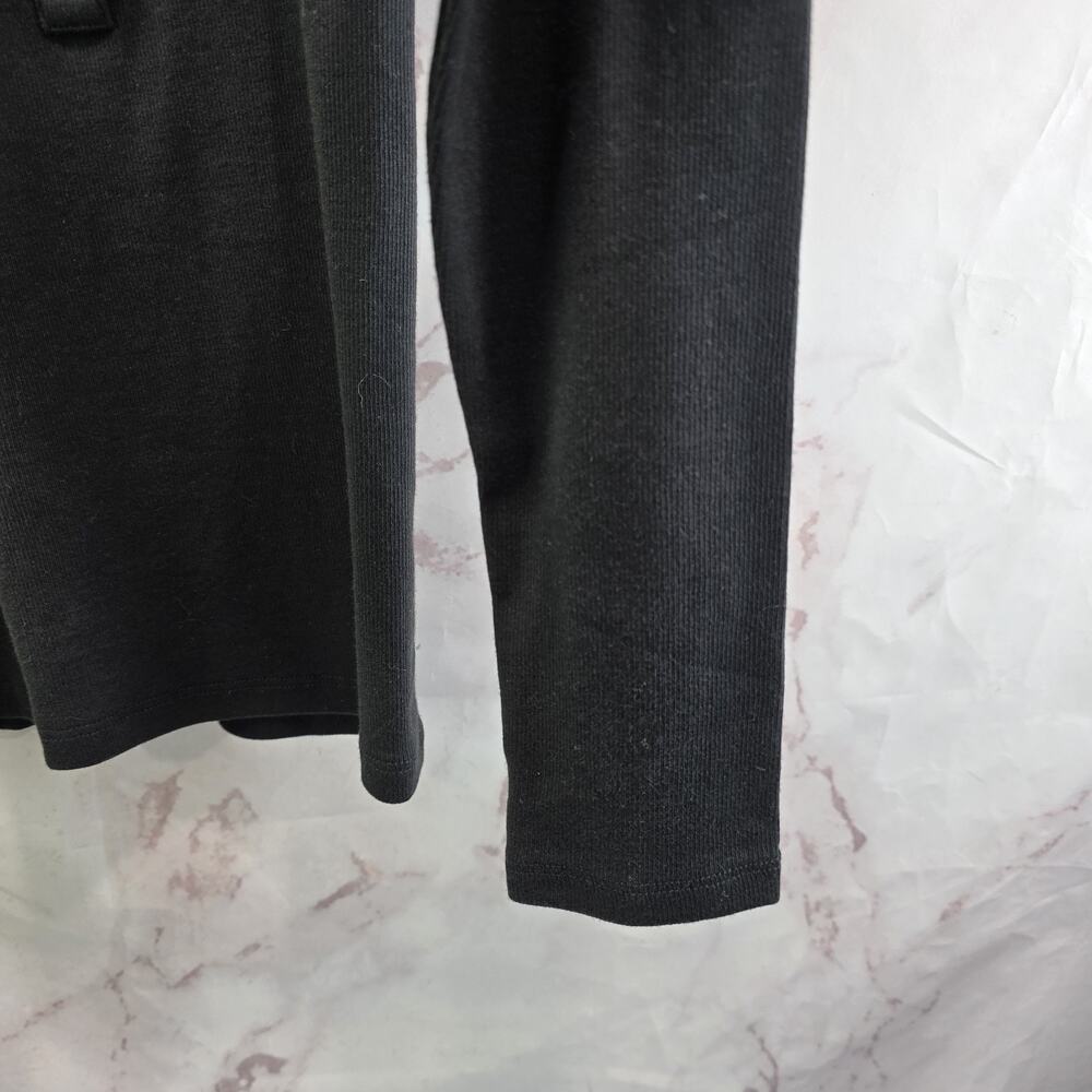 Everlane Shirt Womens Black Micro Luxe Rib Long Sleeve Henley Pima Supima - Picture 4 of 10